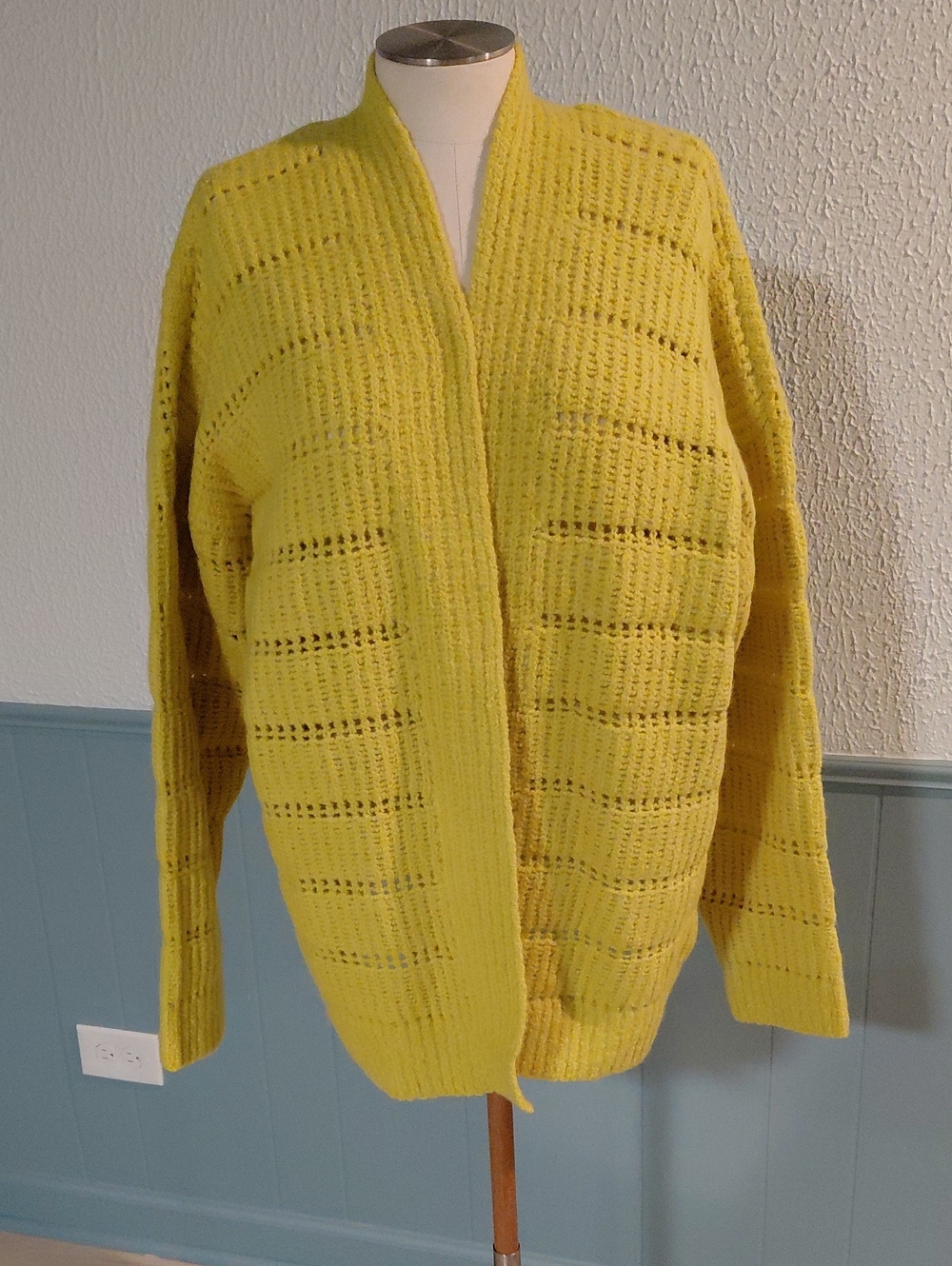 Spiritual Gangster Open-Knit Yellow Cardigan